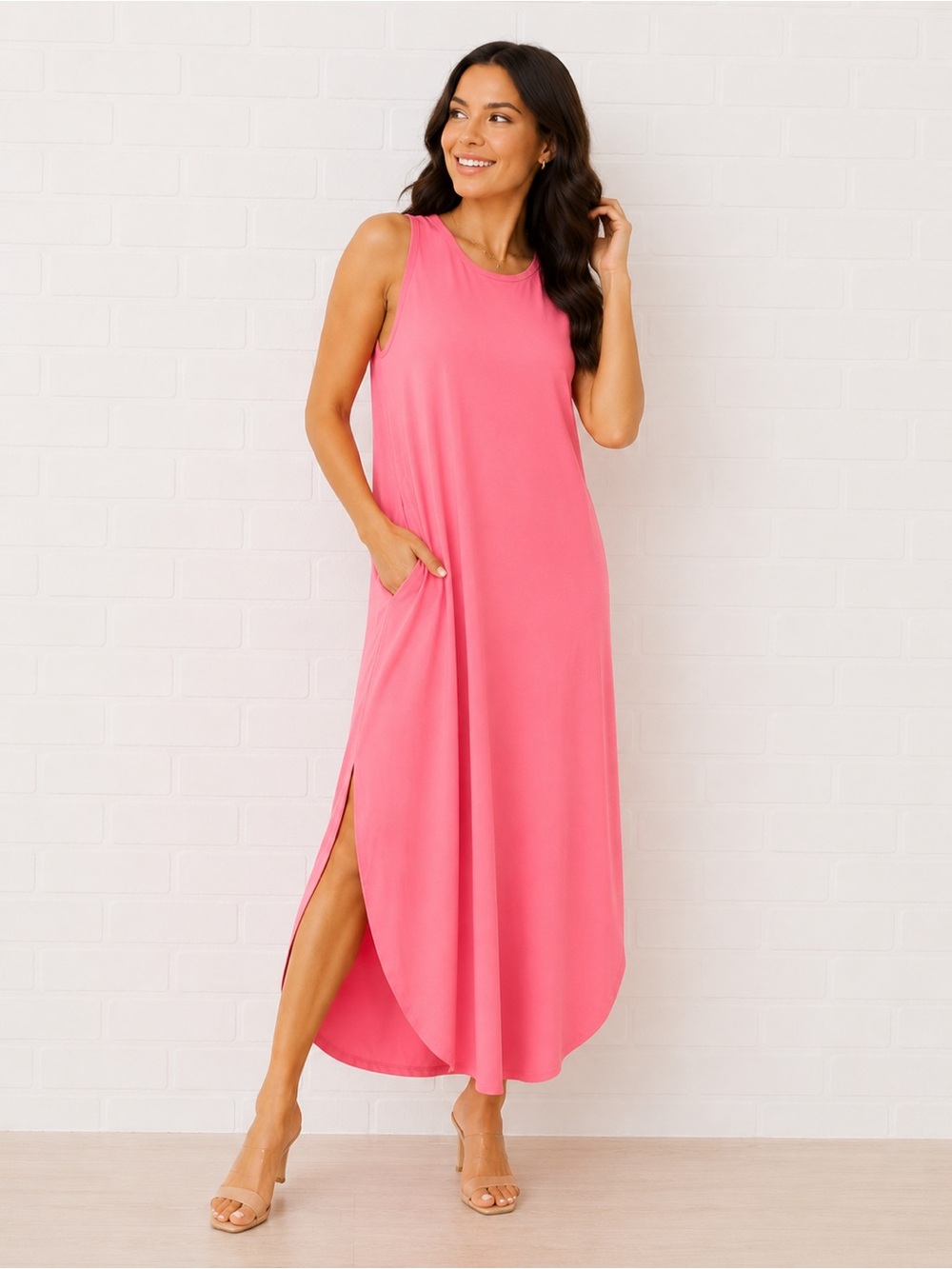 Zenana Outfitters Pink Scoop Neck Top
